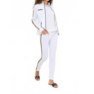 NEW ANATOMIE luli stripe pant in white with camel stripe